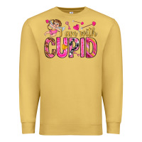 Antique Gold i am with cupid I am with Cupid Valentine's Day Premium Sweatshirt - HowdyJamesFarm