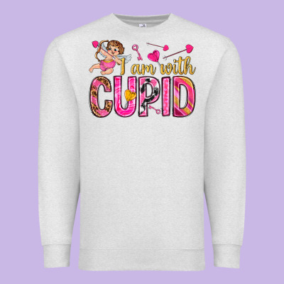 I Am With Cupid I Am With Cupid Valentine's Day Premium Sweatshirt Designed By Howdyjamesfarm
