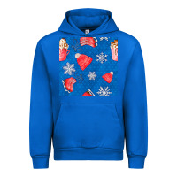 Cobalt winter  snowflakes hot cocoa ice skating shoes Urban Hoodie - FaDigitalArtStudio