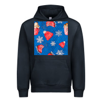 Navy winter  snowflakes hot cocoa ice skating shoes Urban Hoodie - FaDigitalArtStudio
