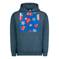 Pigment Midnight Navy winter  snowflakes hot cocoa ice skating shoes Urban Hoodie - FaDigitalArtStudio