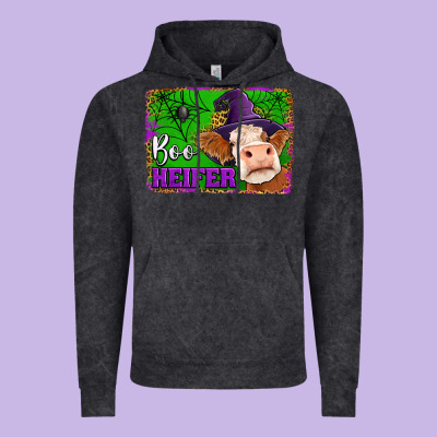 Boo Heifer Vintage Hoodie Designed By Jasminsmagicworld