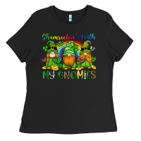 Black shamrockin with my gnomies Ladies Tee - Artiststas