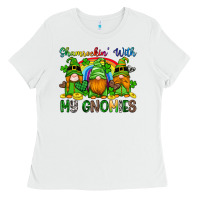 White shamrockin with my gnomies Ladies Tee - Artiststas