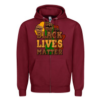 Burgundy black lives matter Zipper Hoodie - NancyCooperArtShop
