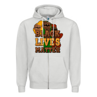 Dove Grey black lives matter Zipper Hoodie - NancyCooperArtShop