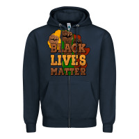 Navy black lives matter Zipper Hoodie - NancyCooperArtShop