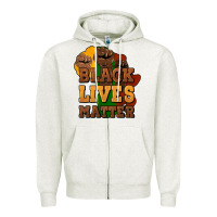 Oatmeal Heather black lives matter Zipper Hoodie - NancyCooperArtShop