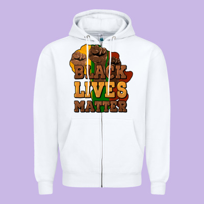 Black Lives Matter Zipper Hoodie Designed By Nancycooperartshop