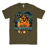 Army Green life is better by the campfire Classic Tee - NancyCooperArtShop