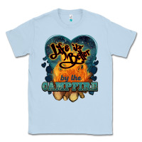 Dusty Blue life is better by the campfire Classic Tee - NancyCooperArtShop