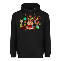 Black reindeer joy christmas Heavyweight Hoodie - CowGirlArtShop