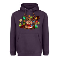 Plum reindeer joy christmas Heavyweight Hoodie - CowGirlArtShop