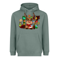 Sage reindeer joy christmas Heavyweight Hoodie - CowGirlArtShop