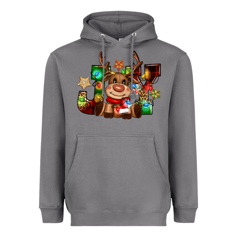 Reindeer Joy Christmas Heavyweight Hoodie by CowGirlArtShop | Teevron
