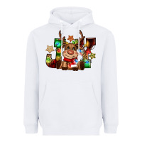White reindeer joy christmas Heavyweight Hoodie - CowGirlArtShop