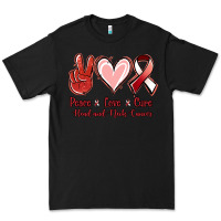 Black peace love cure head and neck cancer Premium Tee - Jasminsmagicworld