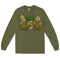 Army Green Boy Mom Long Sleeve Tee - BundleAndBundleShop