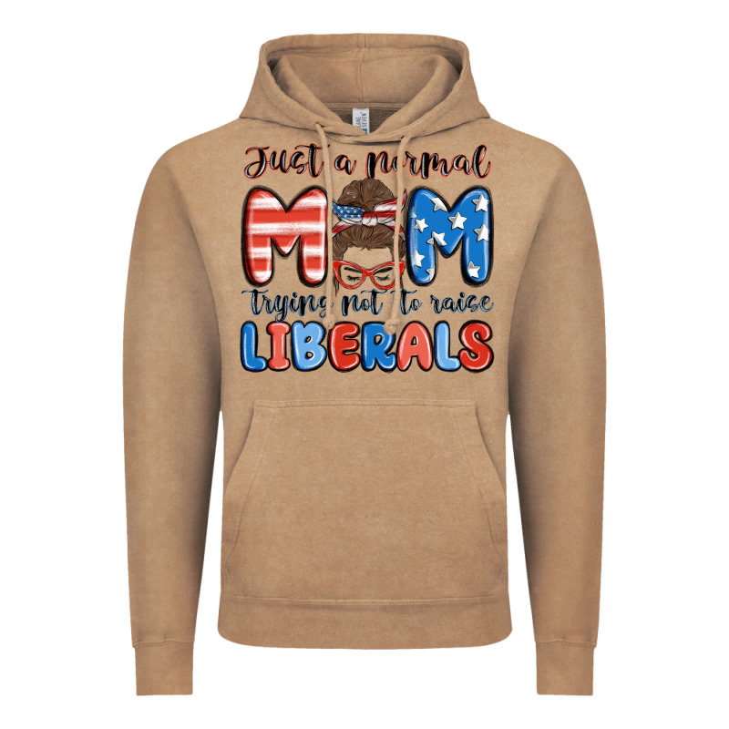 Just A Normal Mom Trying Not To Raise Liberals Vintage Hoodie by MaliasSmallBusiness | Teevron