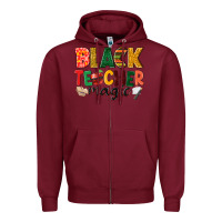 Burgundy black teacher magic Zipper Hoodie - NancyCooperArtShop
