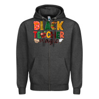 Charcoal Heather black teacher magic Zipper Hoodie - NancyCooperArtShop
