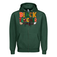 Sports Green black teacher magic Zipper Hoodie - NancyCooperArtShop