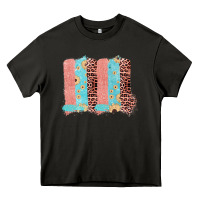 Sunflower Leopard Jute Pattern Brushstrokes Heavy Core Tee | Teevron