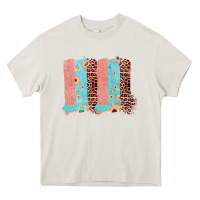 Cream Sunflower Leopard Jute Pattern Brushstrokes Heavy Core Tee - Bettercallsaul