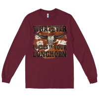 Burgundy longhorn bullskull whatever lossos your longhorn Long Sleeve Tee - JahusDesignShop