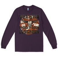 Plum longhorn bullskull whatever lossos your longhorn Long Sleeve Tee - JahusDesignShop