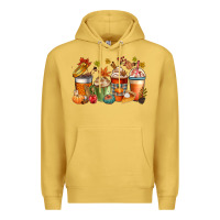 Antique Gold fall coffee cups Premium Hoodie - CowGirlArtShop