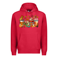 Cardinal fall coffee cups Premium Hoodie - CowGirlArtShop