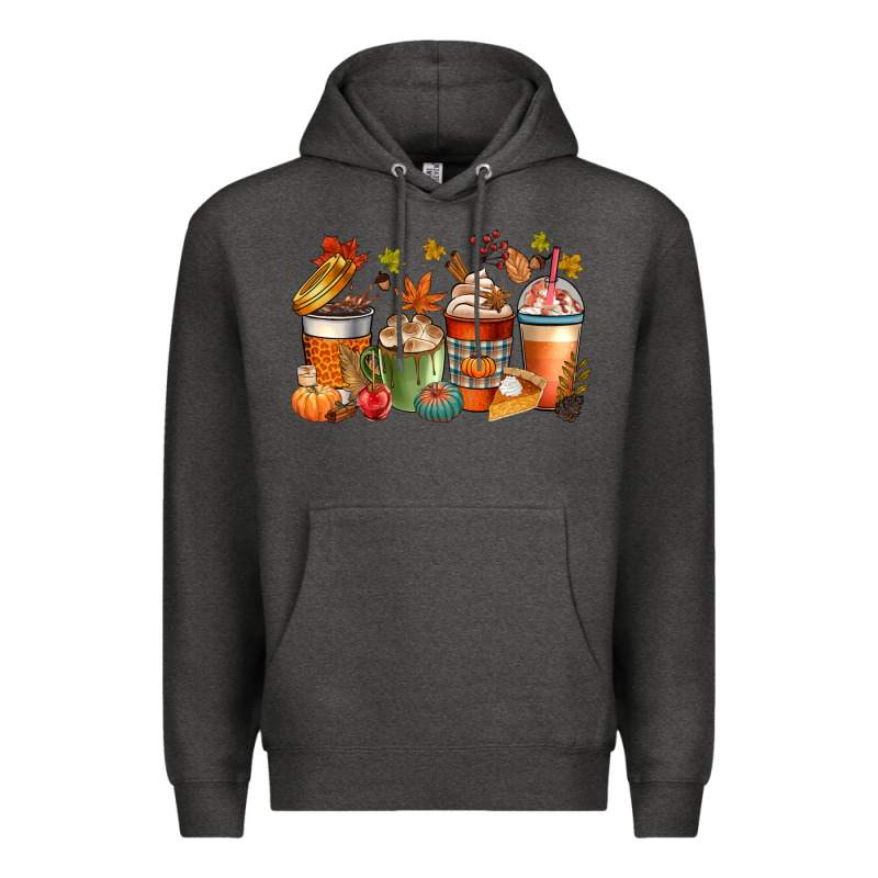 Fall Coffee Cups Premium Hoodie by CowGirlArtShop | Teevron