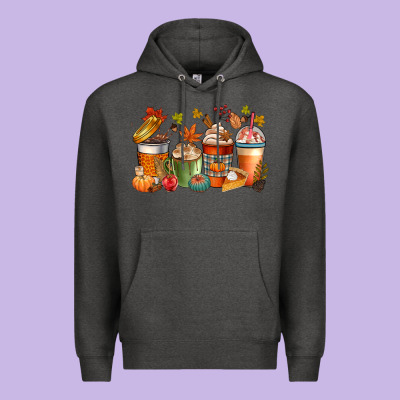 Fall Coffee Cups Premium Hoodie Designed By Cowgirlartshop