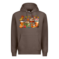 Coffee fall coffee cups Premium Hoodie - CowGirlArtShop