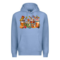 Colony Blue fall coffee cups Premium Hoodie - CowGirlArtShop