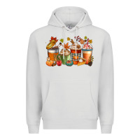 Dove Grey fall coffee cups Premium Hoodie - CowGirlArtShop