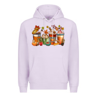 Lilac fall coffee cups Premium Hoodie - CowGirlArtShop