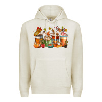 Oatmeal Heather fall coffee cups Premium Hoodie - CowGirlArtShop