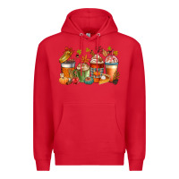 Red fall coffee cups Premium Hoodie - CowGirlArtShop