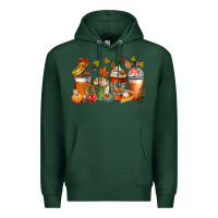 Sports Green fall coffee cups Premium Hoodie - CowGirlArtShop