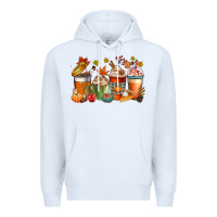 White fall coffee cups Premium Hoodie - CowGirlArtShop