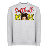 Heather Grey Softball Mom Heavyweight Sweatshirt - BundleAndBundleShop