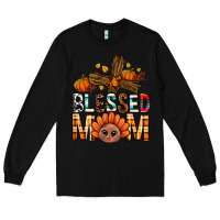 Black Western Blessed Mom With Cross Long Sleeve Tee - BundleAndBundleShop