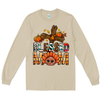 Mushroom Western Blessed Mom With Cross Long Sleeve Tee - BundleAndBundleShop