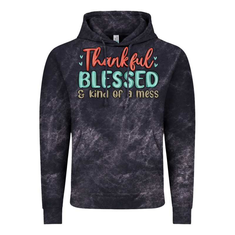 Thankful Blessed And Kind Of A Mess Vintage Hoodie by MaliasSmallBusiness | Teevron
