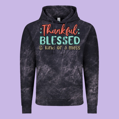 Thankful Blessed And Kind Of A Mess Vintage Hoodie Designed By Maliassmallbusiness