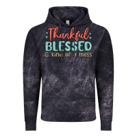 Cloud Black thankful blessed and kind of a mess Vintage Hoodie - MaliasSmallBusiness