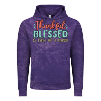 Cloud Purple thankful blessed and kind of a mess Vintage Hoodie - MaliasSmallBusiness