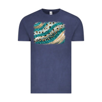 Vintage Denim turquoise glitter background Vintage Tee - JahusDesignShop